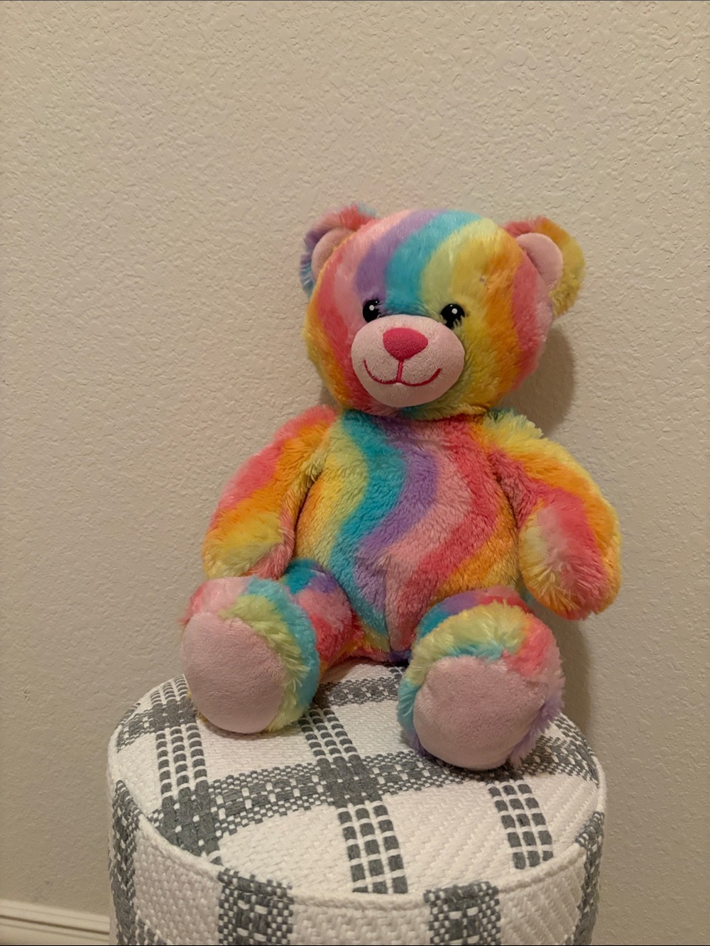 Build-A-Bear Rainbow Plush Teddy Bear - Pink, Yellow, Blue, Green, Purple